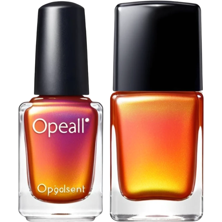 Colorshifting shimmering fire effect opalescent, gorgeous Nail polish, translucent bottle emoji