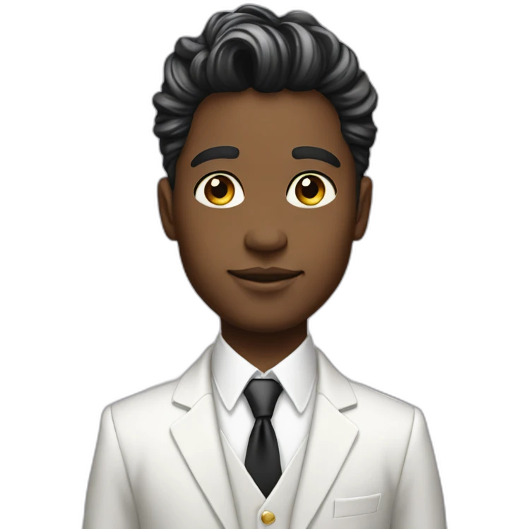 Posh-boy-with-white-suit-and-rainbow-unicorn-hair emoji