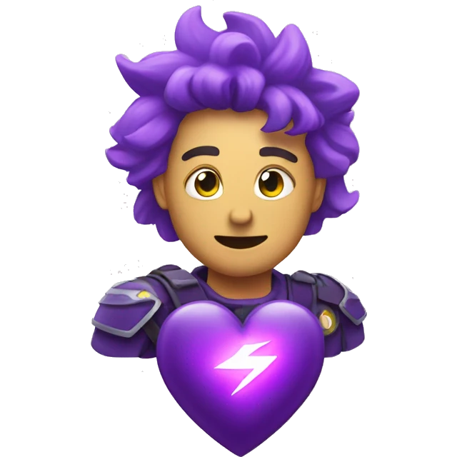 An electric charged Purple Heart emoji