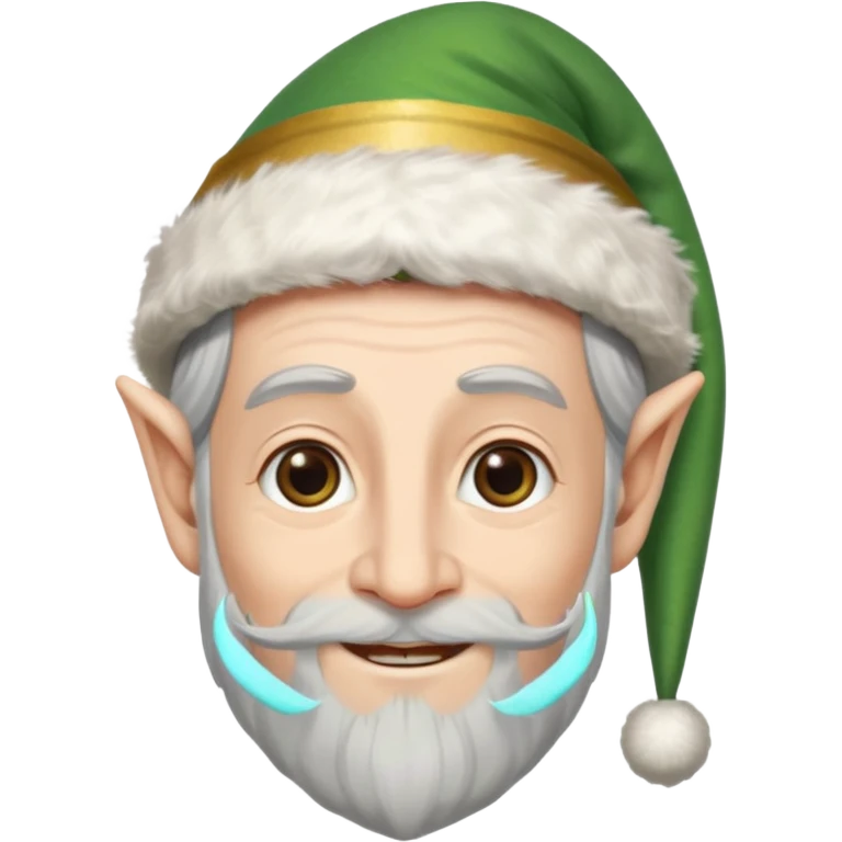 dumbledore smiling and wearing a christmas elf hat emoji