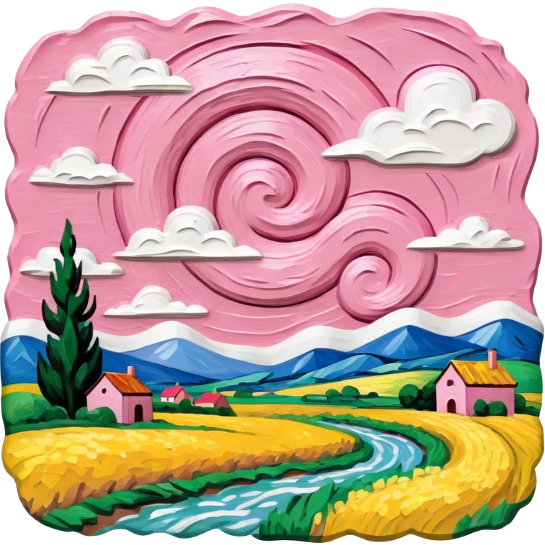 van gogh slop style pink SPAM art landscape emoji
