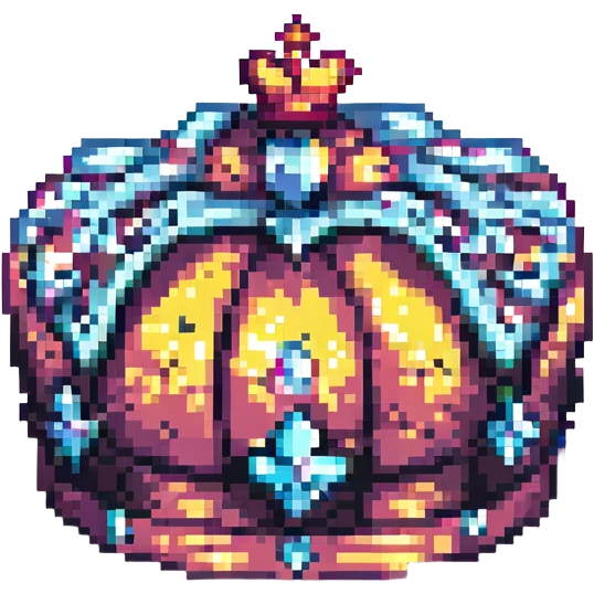 a crown, pixel art style emoji