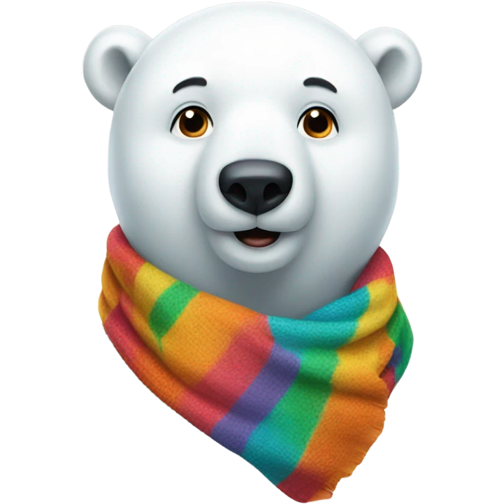 Polar bear wearing scarf emoji