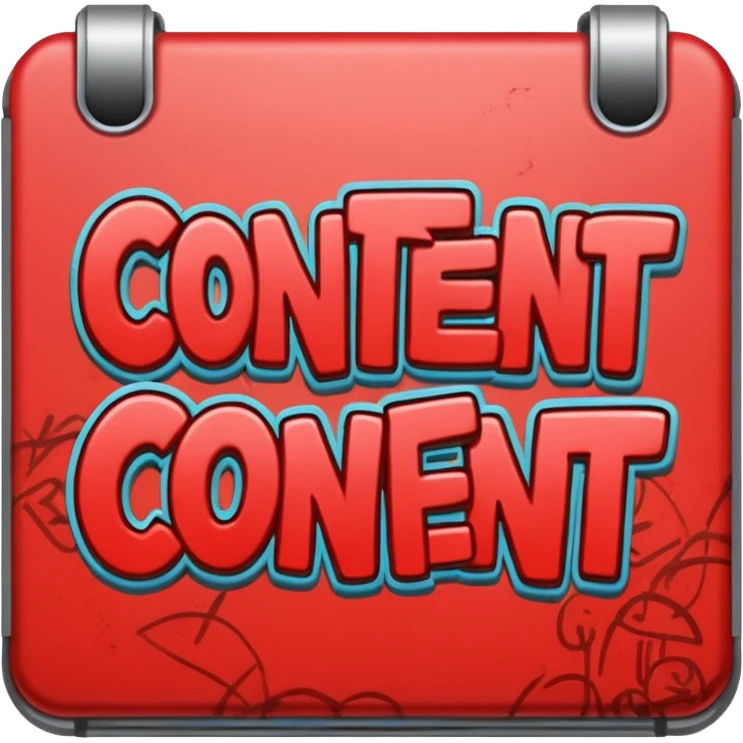 the word “CONTENT” in red doodles emoji