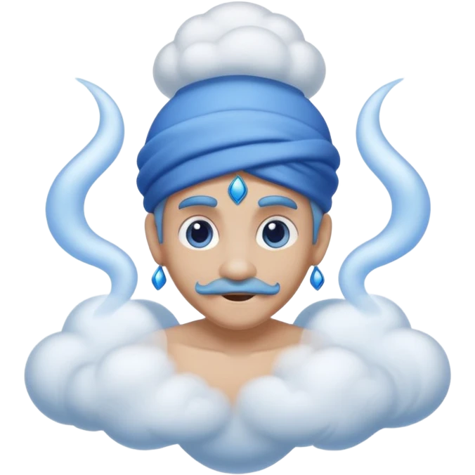 blue genie emerging smoke. emoji