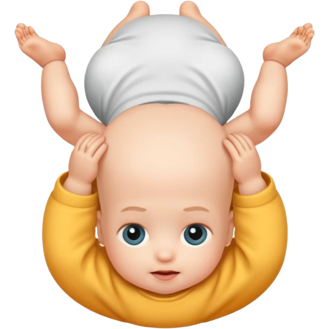 Upside down baby emoji