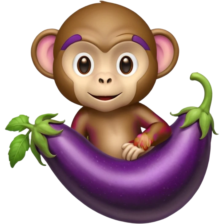Monkey on eggplant  emoji