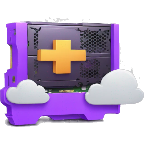 purple gpu with cloud logo emoji