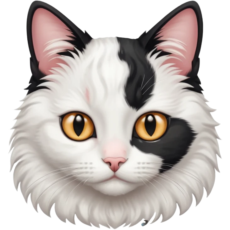white, black mix cat emoji