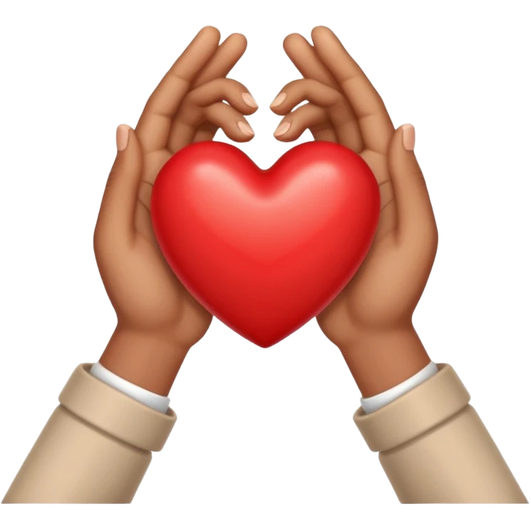 emoji of red heart with giving hands emoji