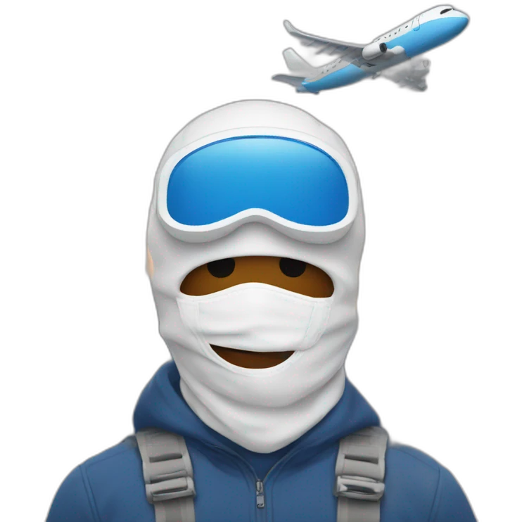 Balaclava Guy and plane and towers emoji