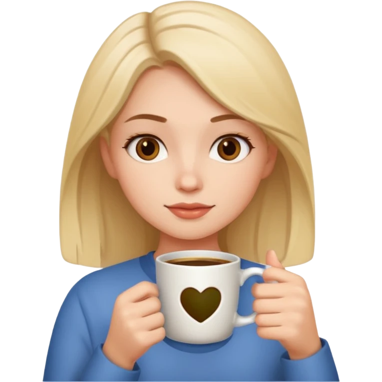 Девушка пьет кофе  emoji