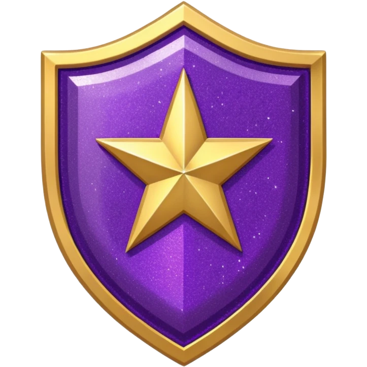 Purple Glitter military medal shield emoji