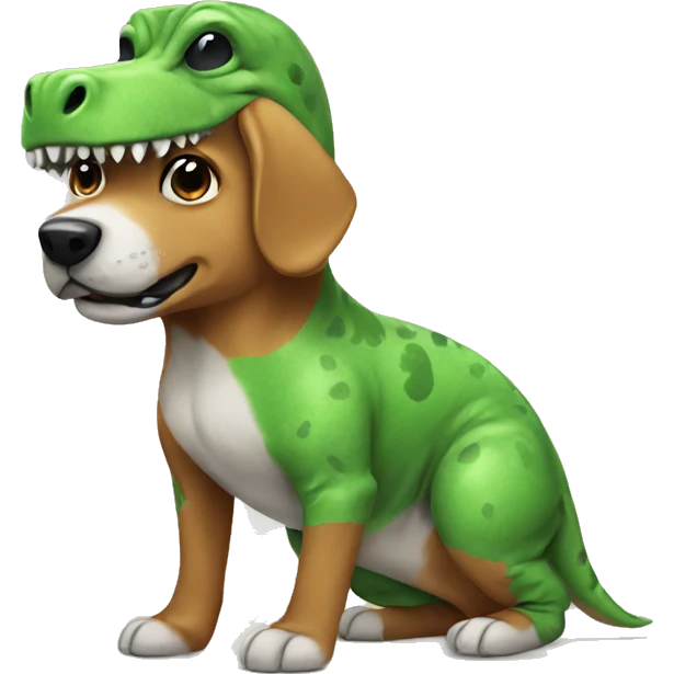 Dog with dinosaur costume  emoji