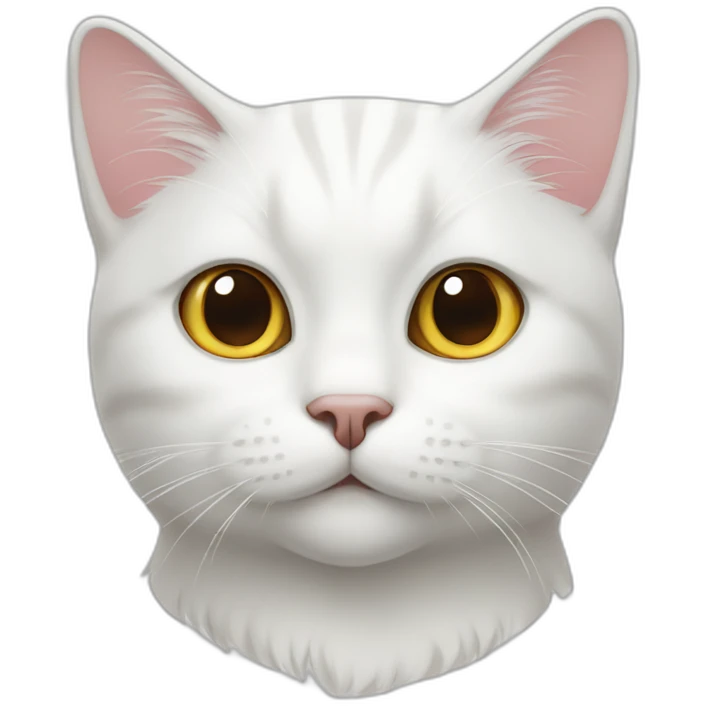 White scottish cat with folded ear emoji