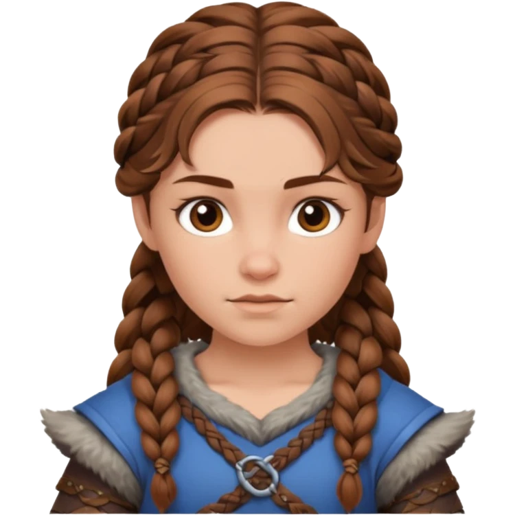 Girl viking brown hair emoji