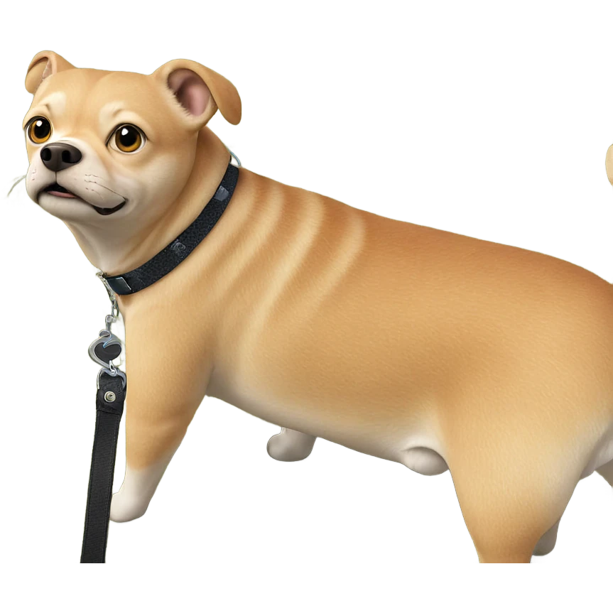 realistic collar on grass dog emoji