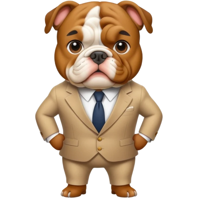 bulldog guide character in a classic English suit emoji