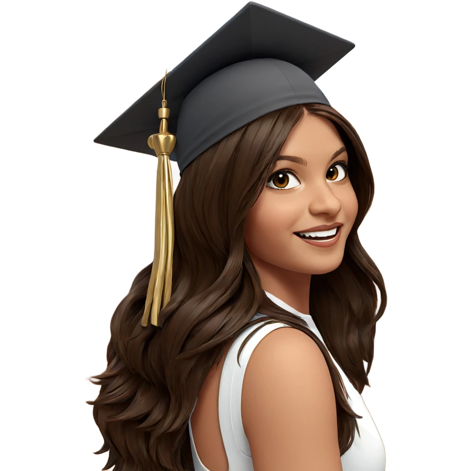 smiling girl with brown hair emoji