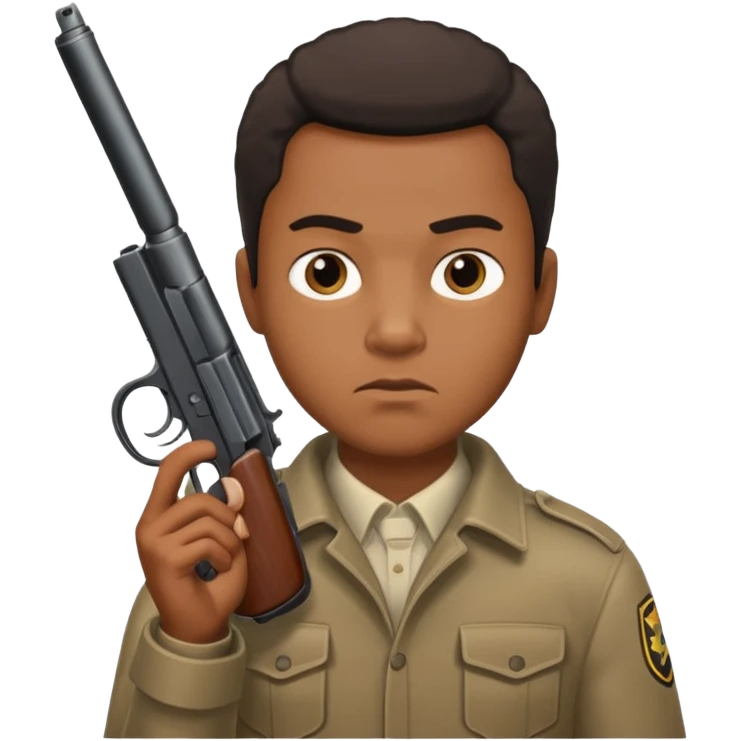 black guy with gun emoji
