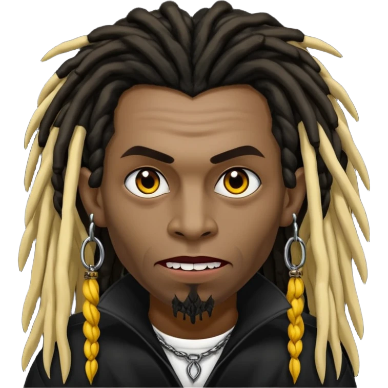 Faça um vampiro negro com dreadlocs com a ponta amarela  emoji