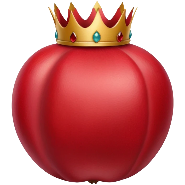 whole pomegranate with a round, red outer shell and a crown-like top emoji