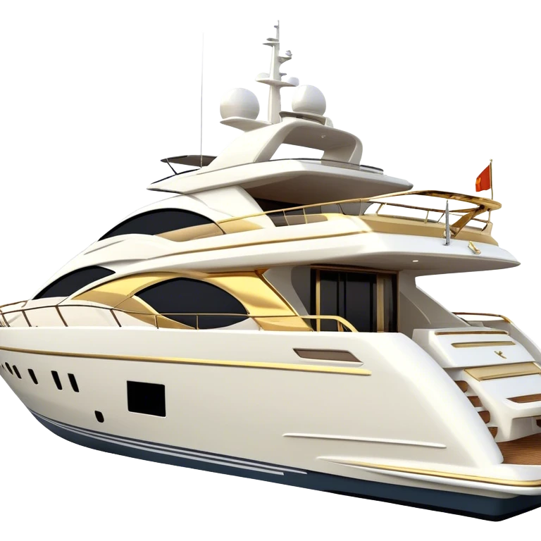 Luxury Yacht - Azimut 72 (Model Year: 2020) (Iconic colour: White with gold trim) emoji