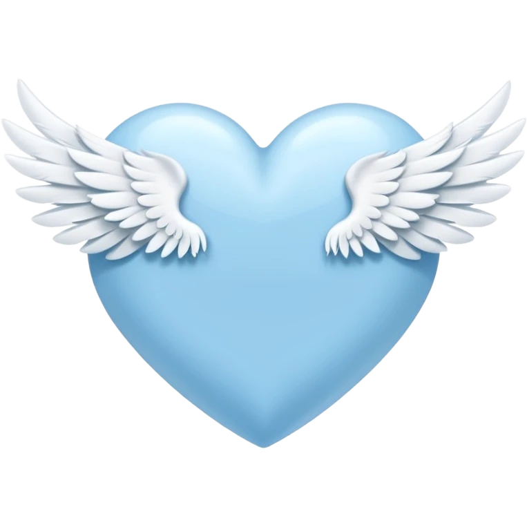 light sky blue heart with a wing on the right emoji