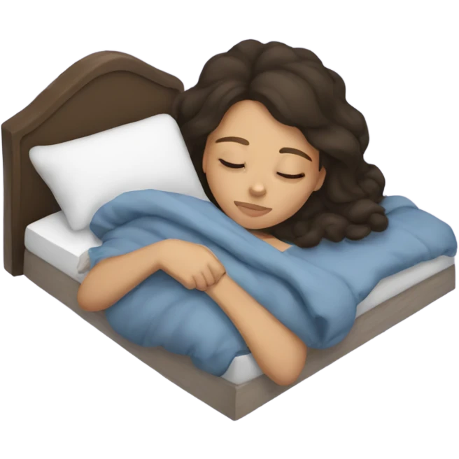 Brunette girl sleeping emoji