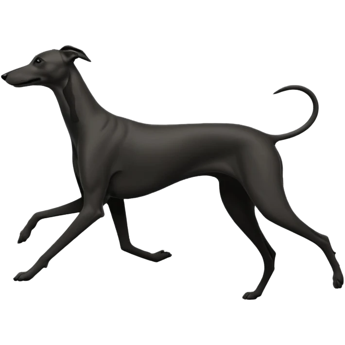 Silouhette of a Greyhound running emoji