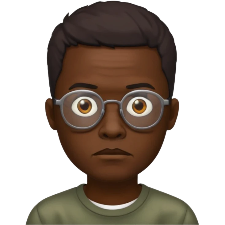 zumbi masculino, óculos fino, cabelo baixo emoji