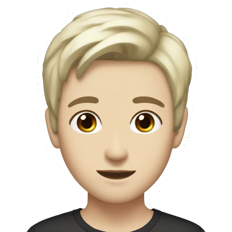 pale skinned dark black longer short hair brown eyes masc lesbian  emoji