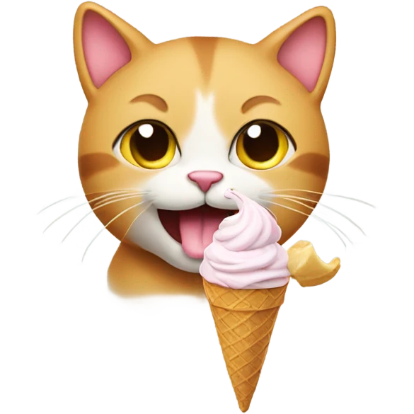Cat eating ice cream emoji