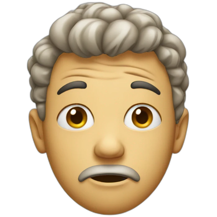 Head with confusion emoji