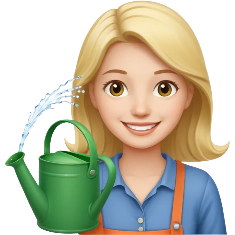 female with watering pot emoji