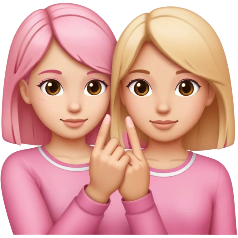 Two girls making a pinky promise  emoji