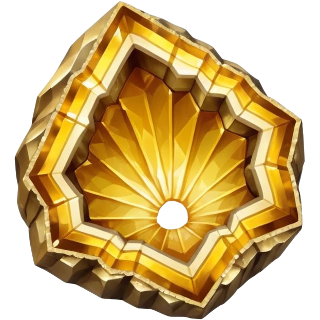Natural shiny golden crystal geode emoji