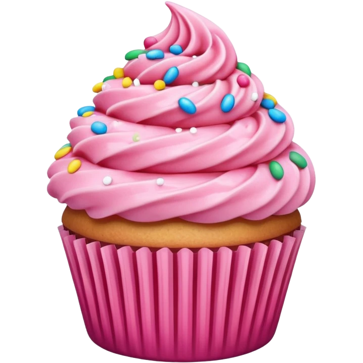 Cupcake with pink icing emoji