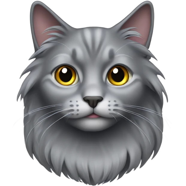 fold-eared long-haired gray cat emoji