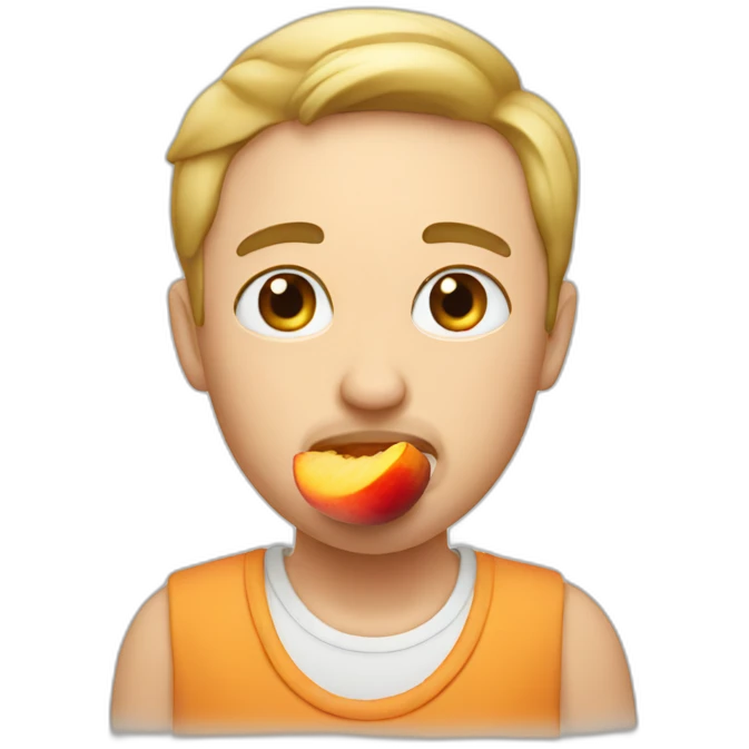 Man eating peach emoji