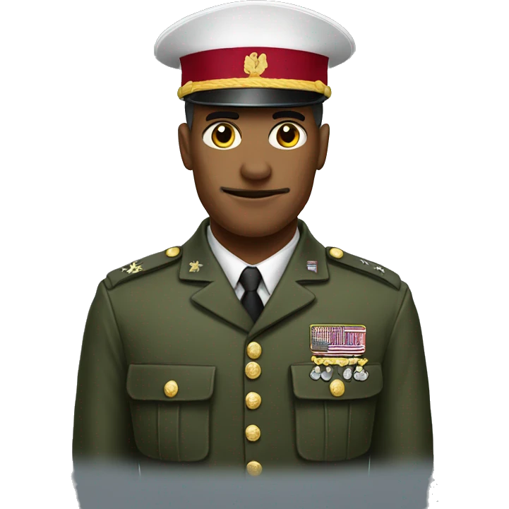 militar without moustache hat with eagle emoji