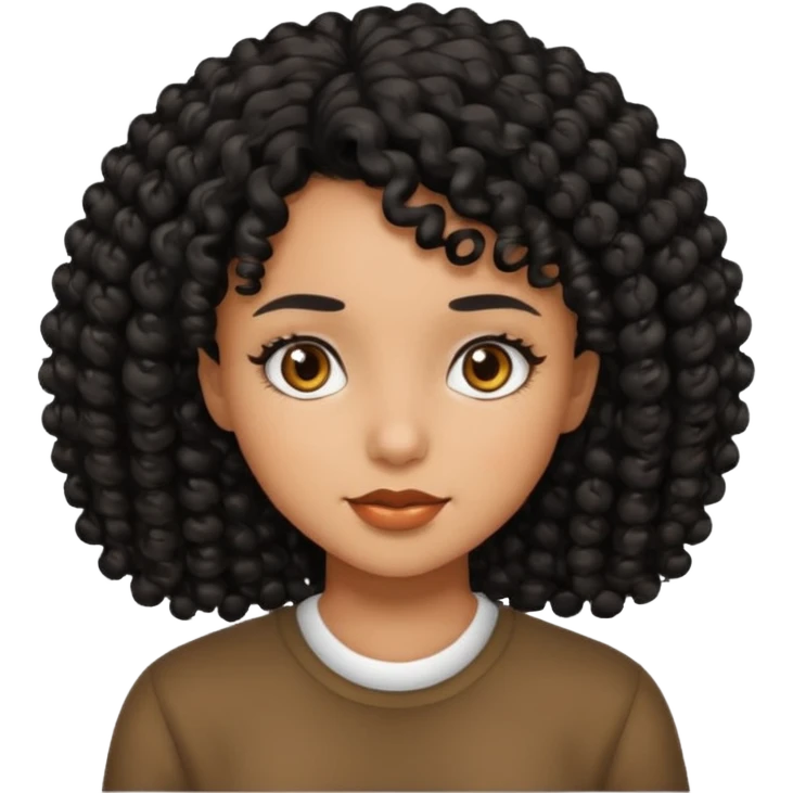 Menina de cabelo cacheado preto  emoji