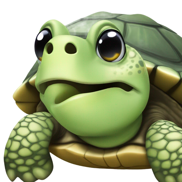 Turtle blowing a kiss emoji