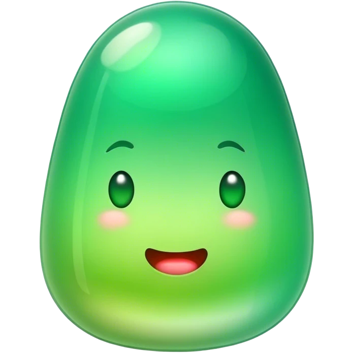 Jelly bean green ombré straight mouth emoji