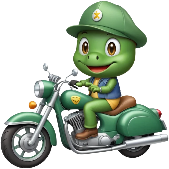 Sapo con gorra y un motor emoji