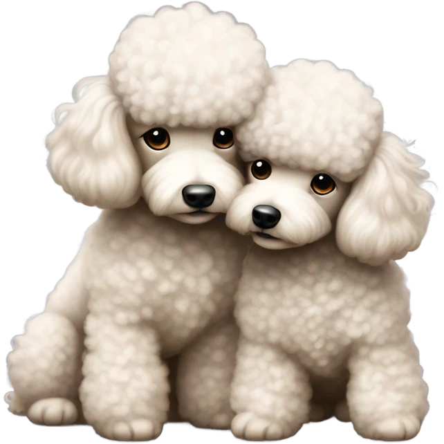 Poodle kissing emoji