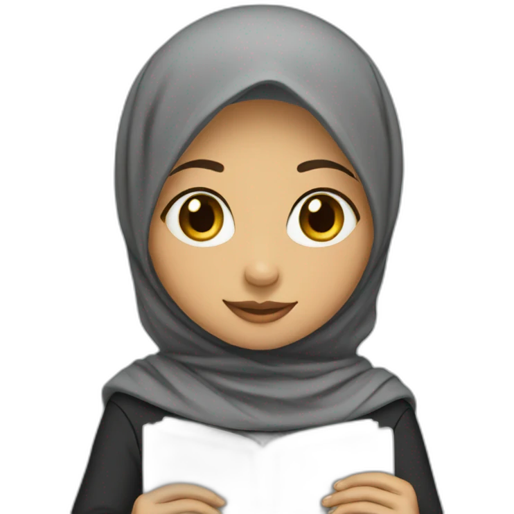 hijab girl do homework emoji