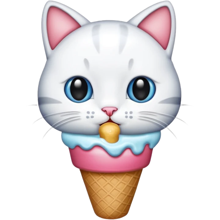 kitty eating ice cream emoji
