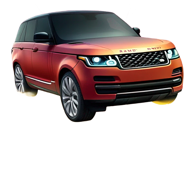 A futuristic range rover on a modern road, with lightning and energy all around, symbolizing innovation.
 emoji