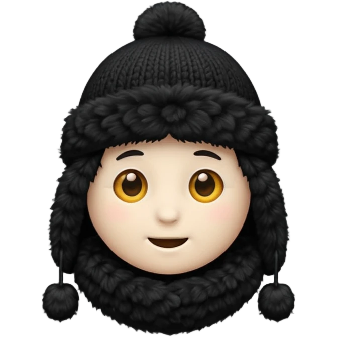 black fluffy hat emoji